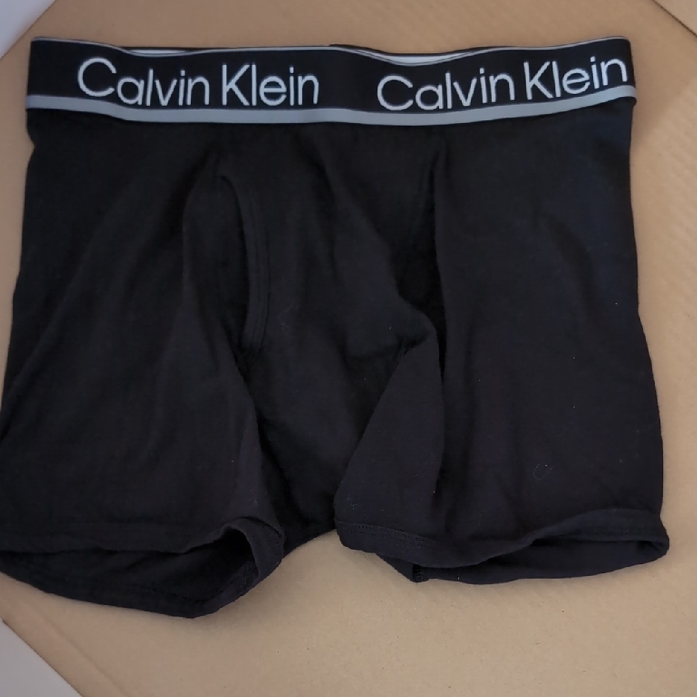 S: Calvin Klein Black Boxer Briefs with Branded Waistband
